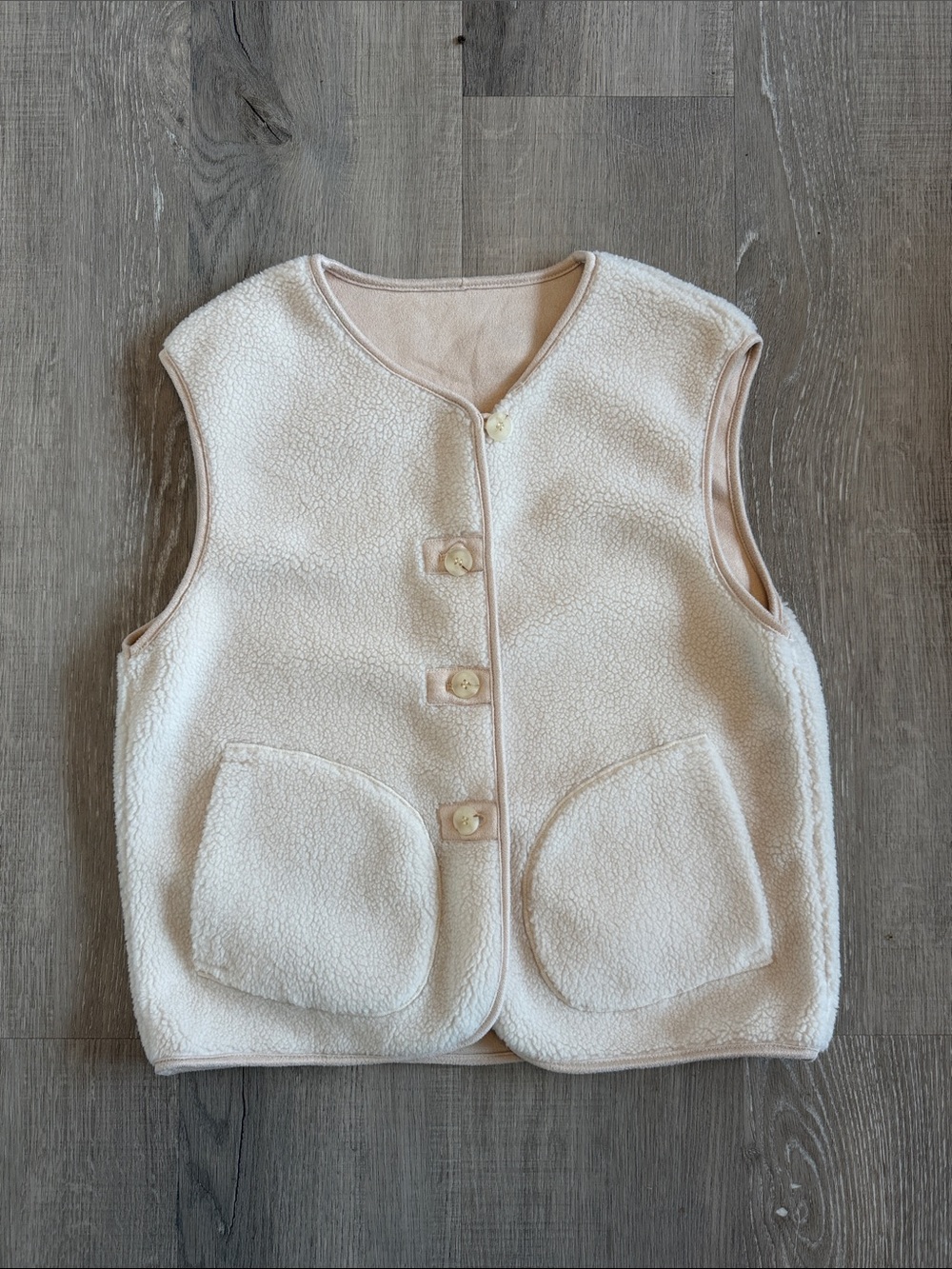 Cozy Cream Sherpa Button Vest Size S